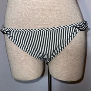 Aerie Black and White Striped Bikini Bottom Size L NWT